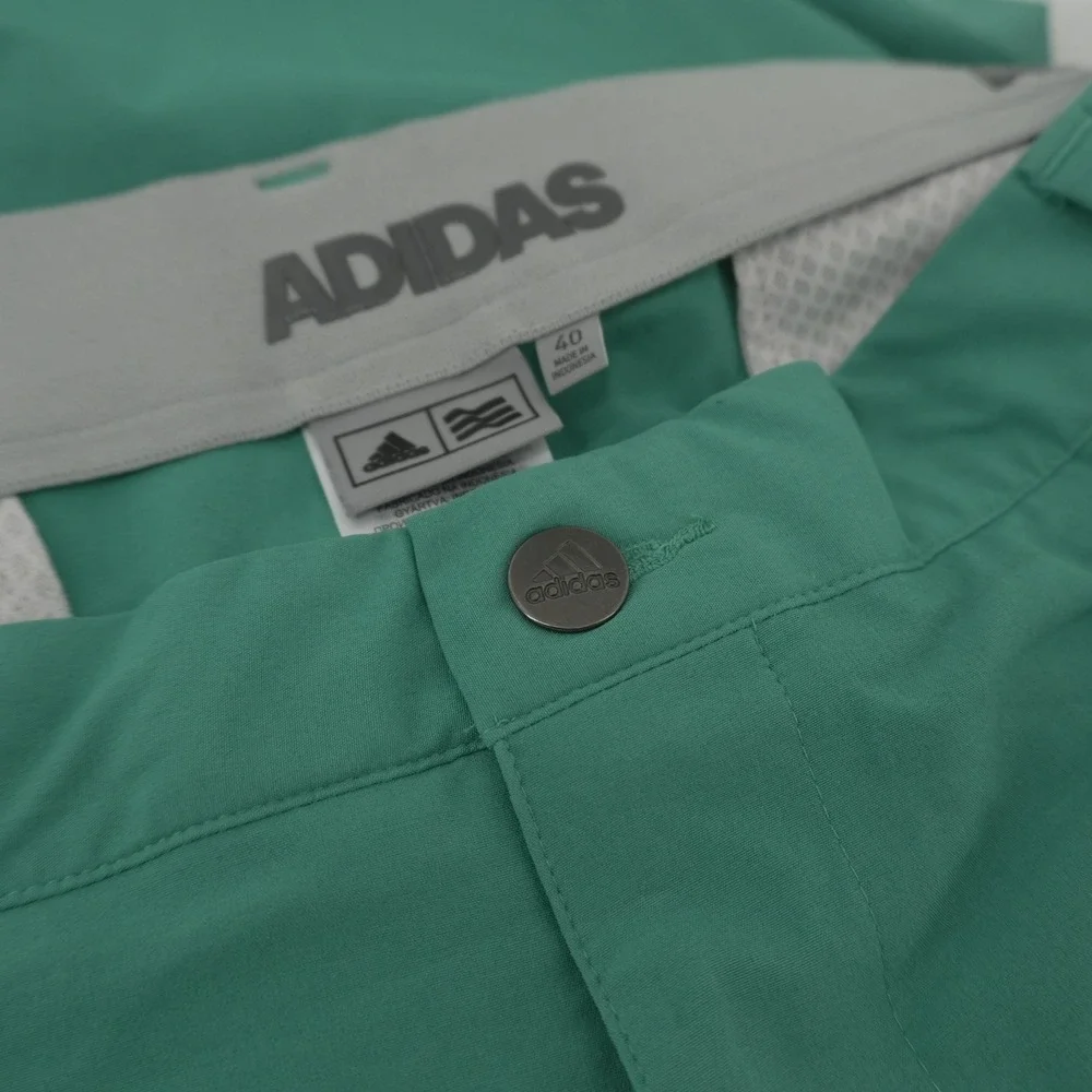 Adidas Golf Shorts Mens 40 Green Flat Front Performance Gripper Waistband
